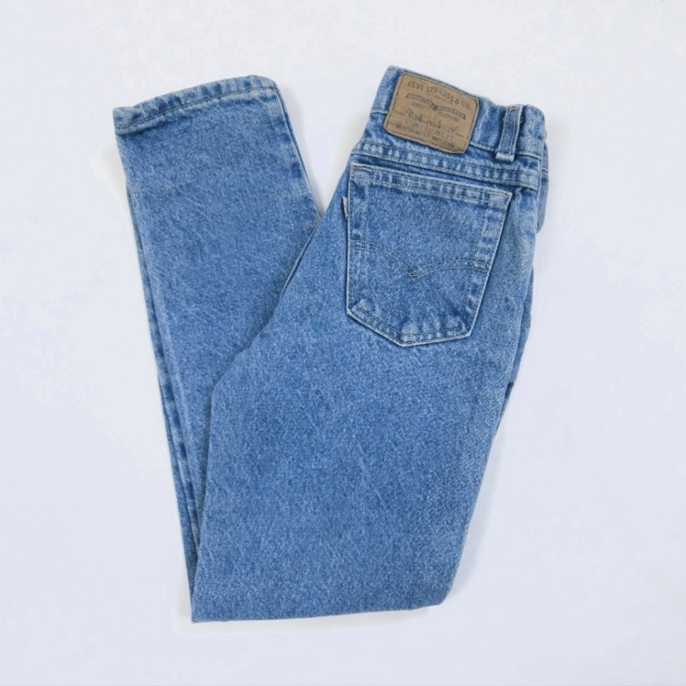 Levi's Vintage 90s Kids White Tab Tapered Denim Blue Jeans 22x24 USA 10R